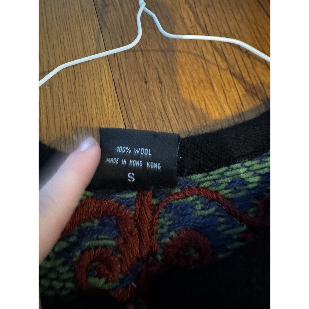 Vintage Vrikke Wool Nordic‎ Knit Jacket Cardigan Women's S Green Sz S Folk Style - Picture 13 of 14